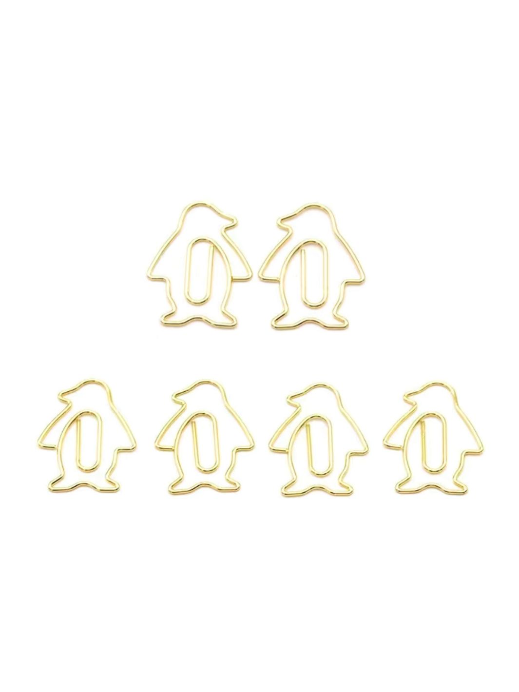 Penguin Paperclips for Bird and Animal Lovers - Gold