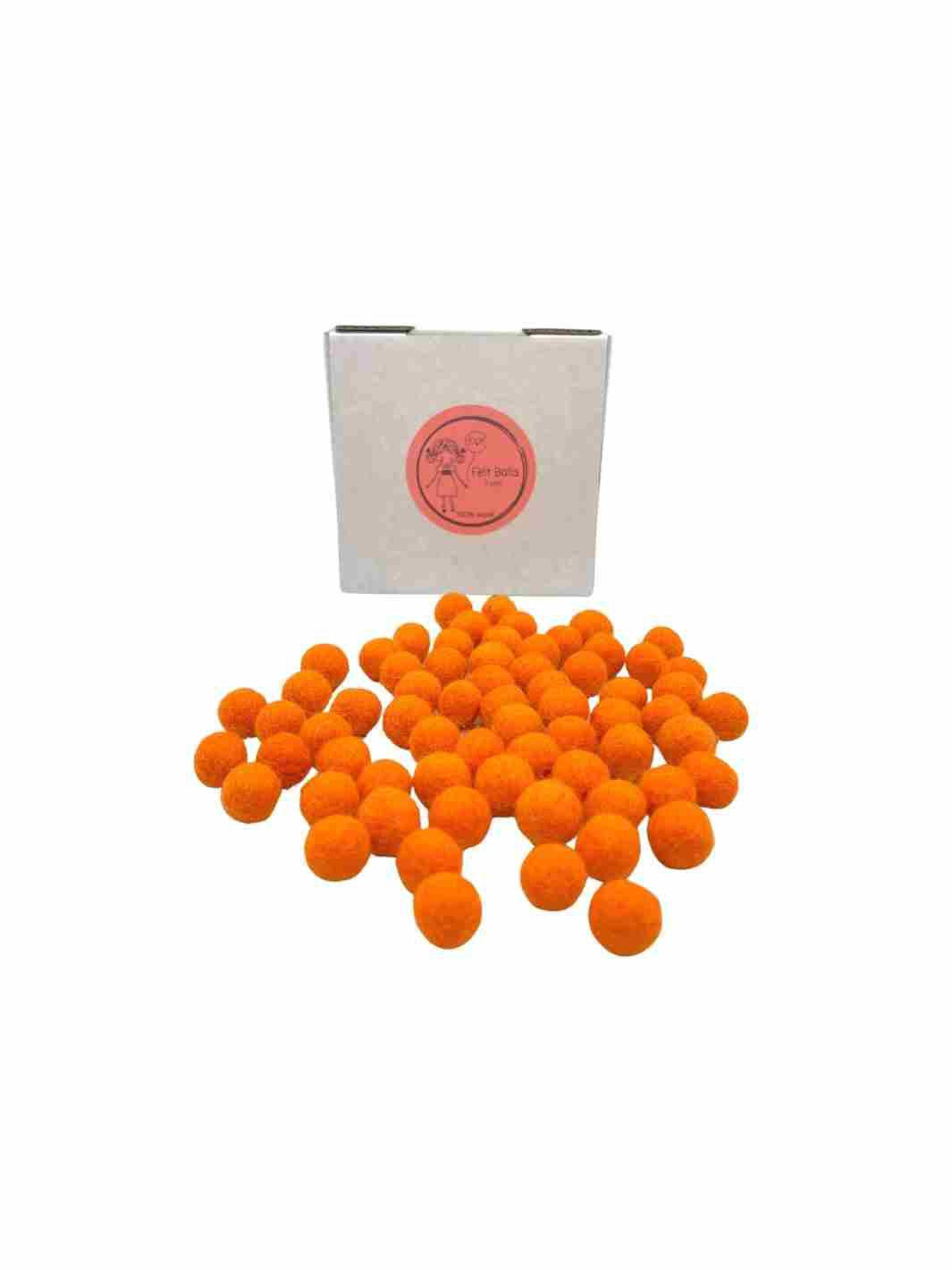 Eco-Friendly Craft Supplies | Wool Felt Balls - 1 cm (Orange) | Eco Dog & Cat 
