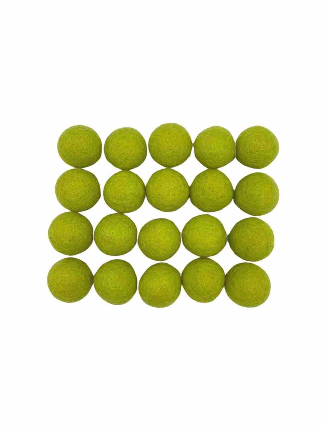 Eco-Friendly Craft Supplies | Wool Felt Balls - 2.5 cm (Apple Green) | Eco Dog & Cat 