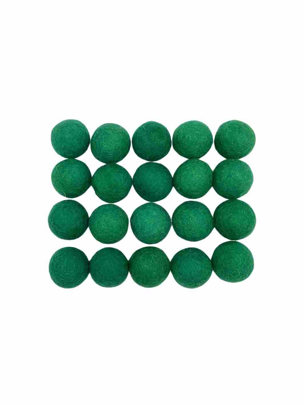 Eco-Friendly Craft Supplies | Wool Felt Balls - 2.5 cm (Green) | Eco Dog & Cat 