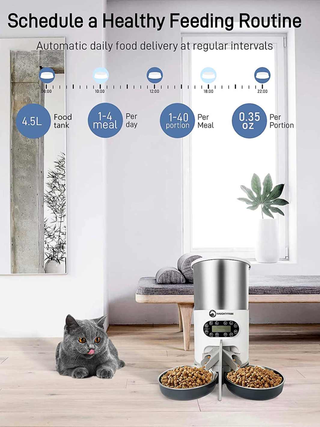 Automatic Pet Feeder for Dog and Cat - 4.5L