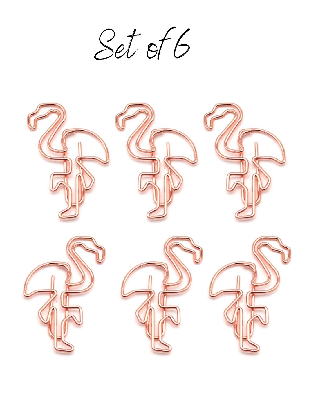 Flamingo Paperclips for Bird and Animal Lovers - Rose Gold