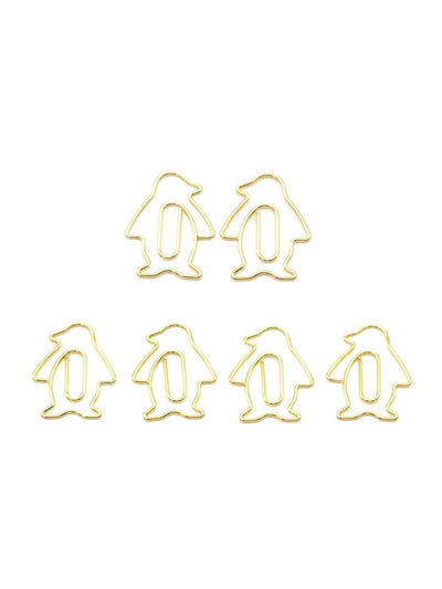 Penguin Paperclips for Bird and Animal Lovers - Gold