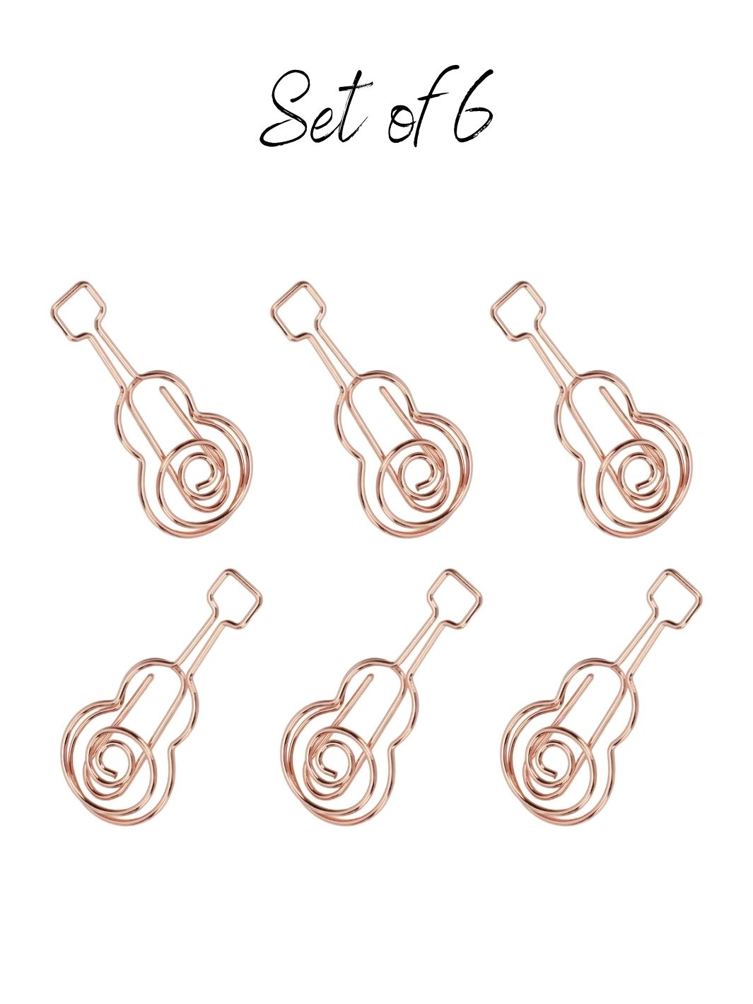 Guitar Paperclips for Music Lovers - Rose Gold