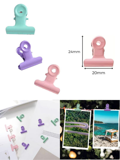 Mini Bulldog Clips 20mm - Pastel