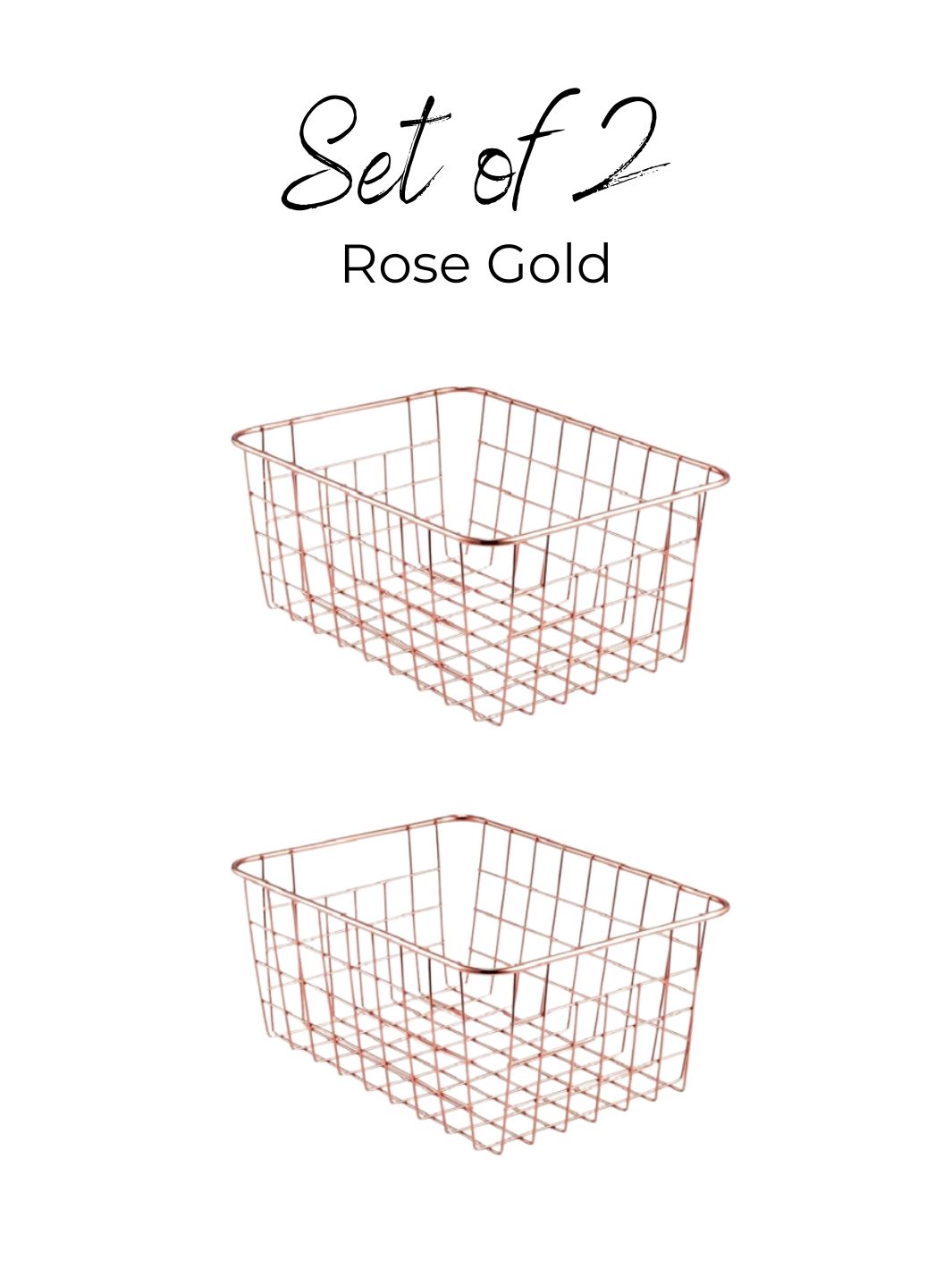 Wire Baskets - Rose Gold
