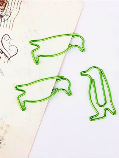 Penguin Paperclips for Bird and Animal Lovers - Green