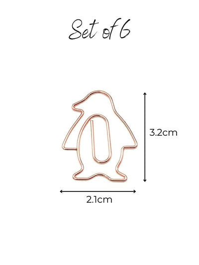 Penguin Paperclips for Bird and Animal Lovers - Rose Gold