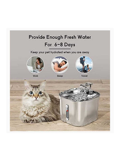 Stainless Steel Ultra Quiet Cat Water Fountain (2.2 L)