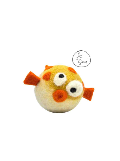 Felt Toys | Eco Cat Toys - Felt Pufferfish | Handmade Toys | Toy Sea Animals | Blowfish | Eco Dog & Cat