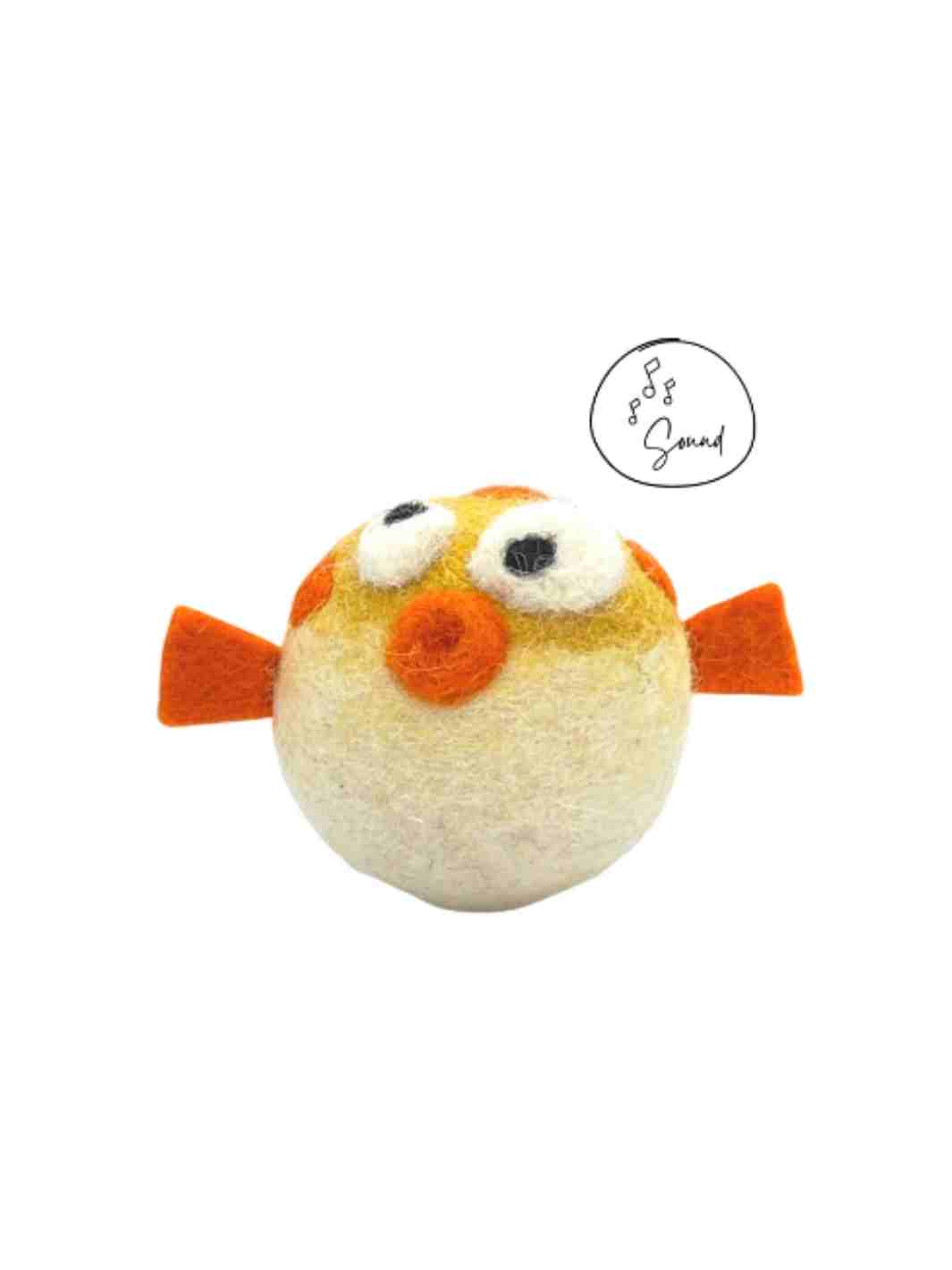 Felt Toys | Eco Cat Toys - Felt Pufferfish | Handmade Toys | Toy Sea Animals | Blowfish | Eco Dog & Cat