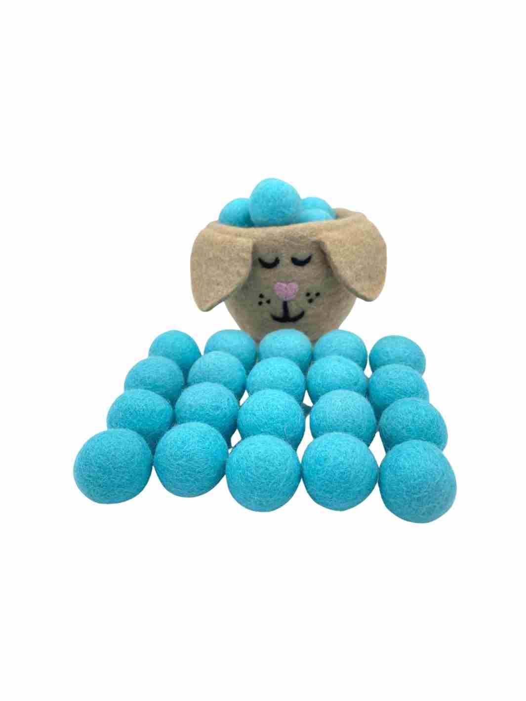 Eco-Friendly Craft Supplies | Wool Felt Balls - 2.5 cm (Blue) | Eco Dog & Cat 