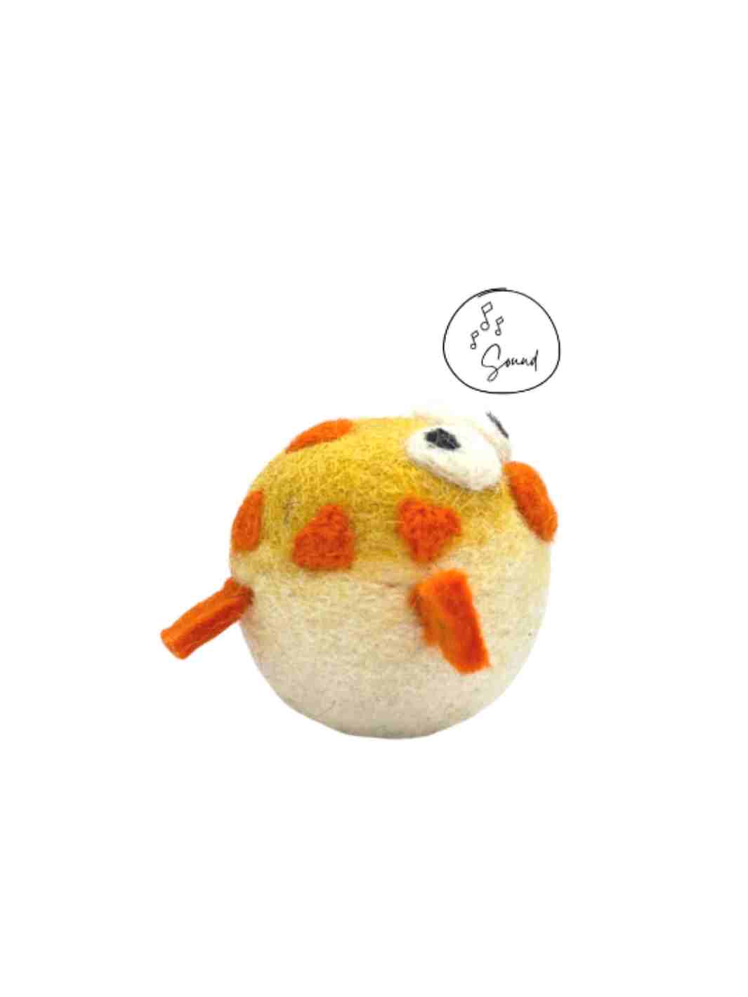 Felt Toys | Eco Cat Toys - Felt Pufferfish | Handmade Toys | Toy Sea Animals | Blowfish | Eco Dog & Cat