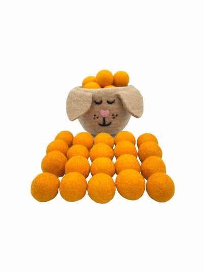 Eco-Friendly Craft Supplies | Wool Felt Balls - 2.5 cm (Apricot) | Eco Dog & Cat 