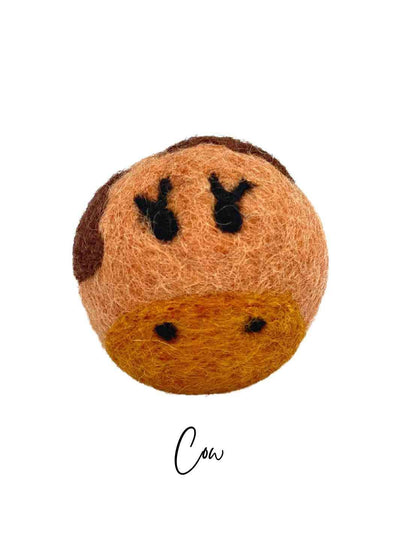 Eco Cat Toys | Cat Ball Toys | Eco Cat Ball Toys - Mix and Match | Handmade Cat Toys | Cow | Eco Dog & Cat 