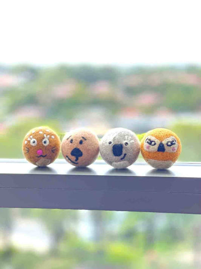 Eco Cat Toys | Cat Ball Toys | Eco Cat Ball Toys - Aussie Mates (Set of 4) | Handmade Cat Toys | Eco Dog & Cat 