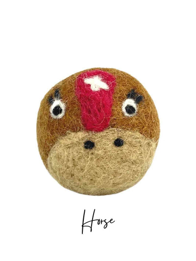 Eco Cat Toys | Cat Ball Toys | Eco Cat Ball Toys - Farmyard Mates (Set of 6) | Handmade Cat Toys | Horse | Eco Dog & Cat 