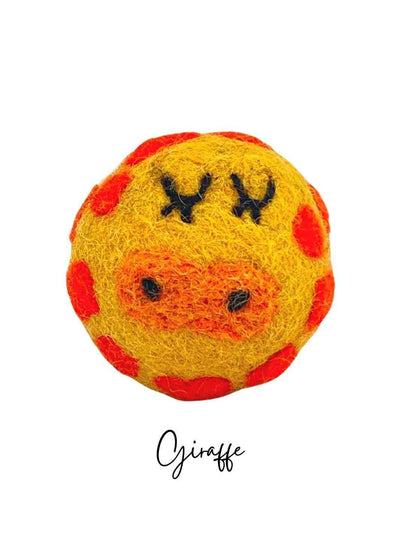 Eco Cat Toys | Cat Ball Toys | Eco Cat Ball Toys - Safari Mates (Set of 6) | Jungle Mates | Handmade Cat Toys | Giraffe | Eco Dog & Cat 