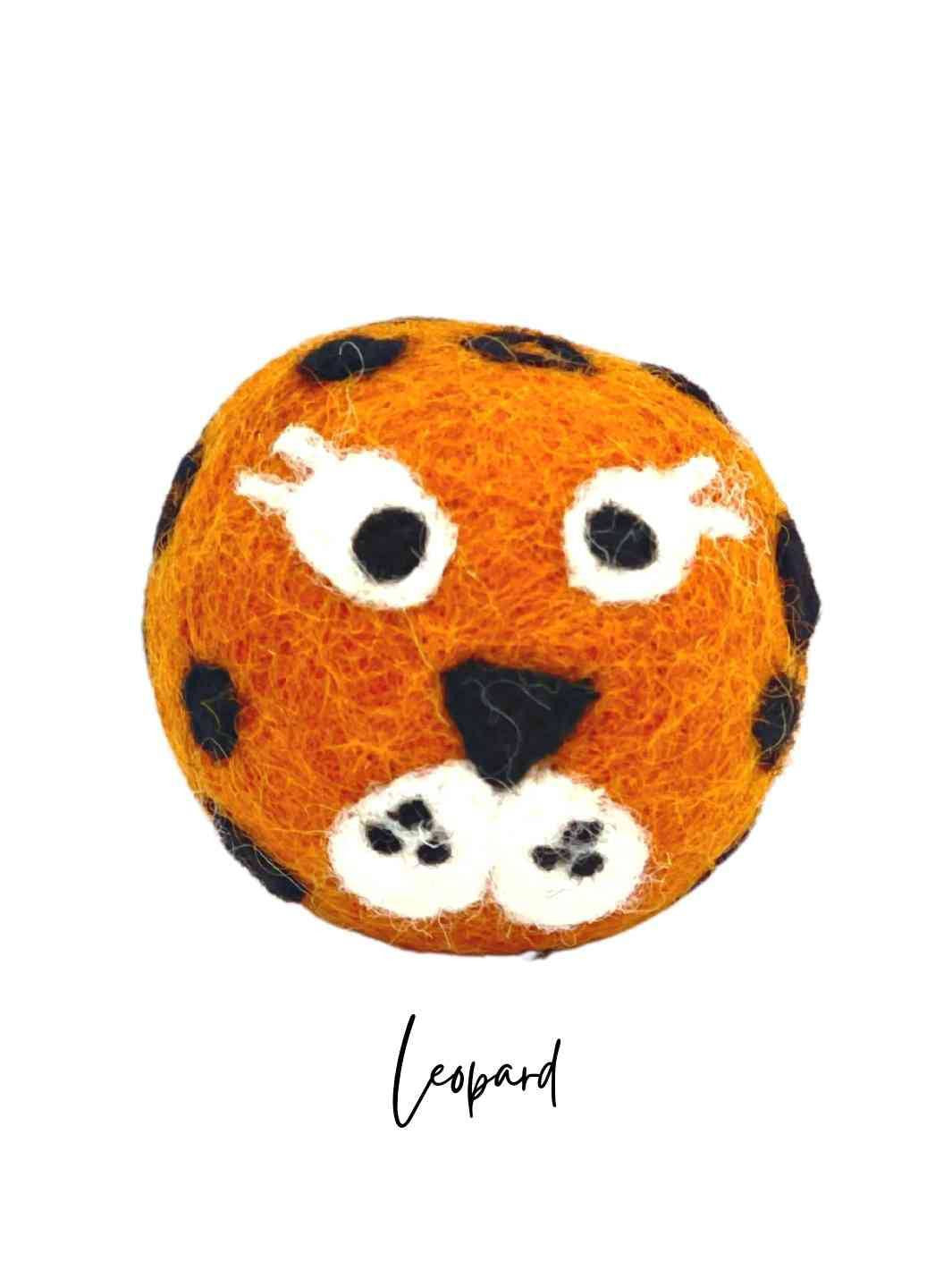 Eco Cat Toys | Cat Ball Toys | Eco Cat Ball Toys - Safari Mates (Set of 6) | Jungle Mates | Handmade Cat Toys | Leopard | Eco Dog & Cat 