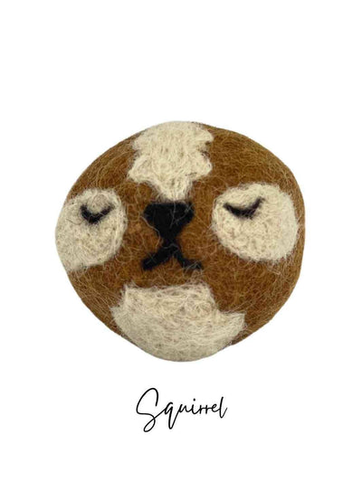 Eco Cat Toys | Cat Ball Toys | Eco Cat Ball Toys - Woodland Mates (Set of 6) | Handmade Cat Toys | Squirrel | Eco Dog & Cat 