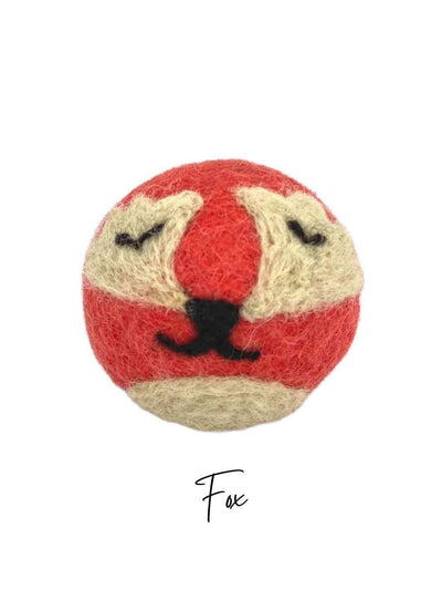 Eco Cat Toys | Cat Ball Toys | Eco Cat Ball Toys - Woodland Mates (Set of 6) | Handmade Cat Toys | Fox | Eco Dog & Cat 