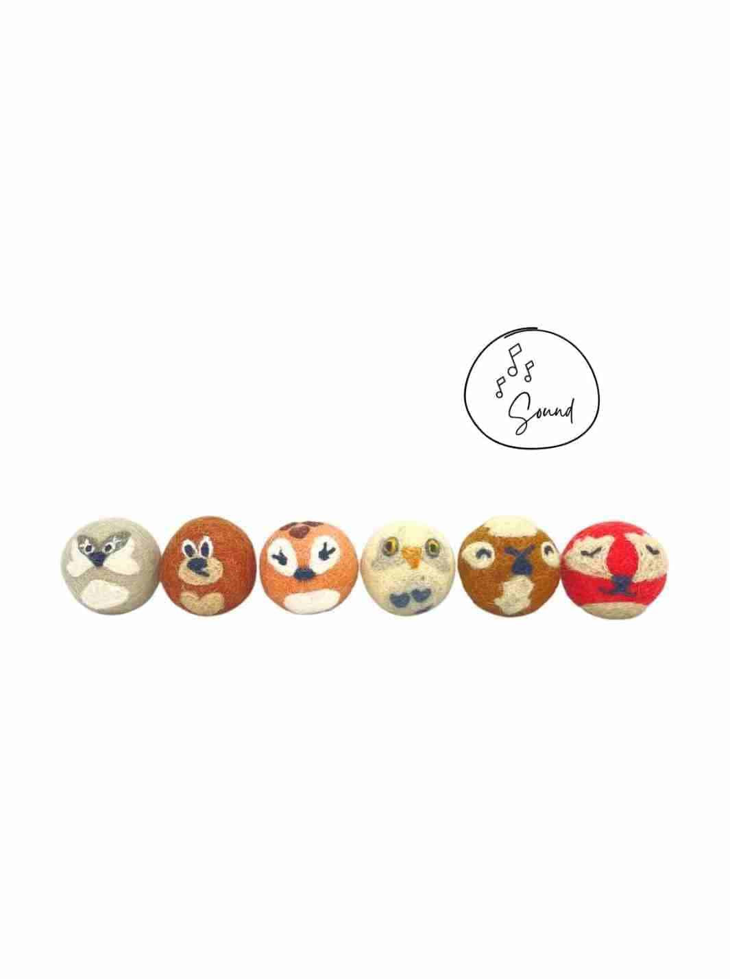 Eco Cat Toys | Cat Ball Toys | Eco Cat Ball Toys - Woodland Mates (Set of 6) | Handmade Cat Toys | Eco Dog & Cat 