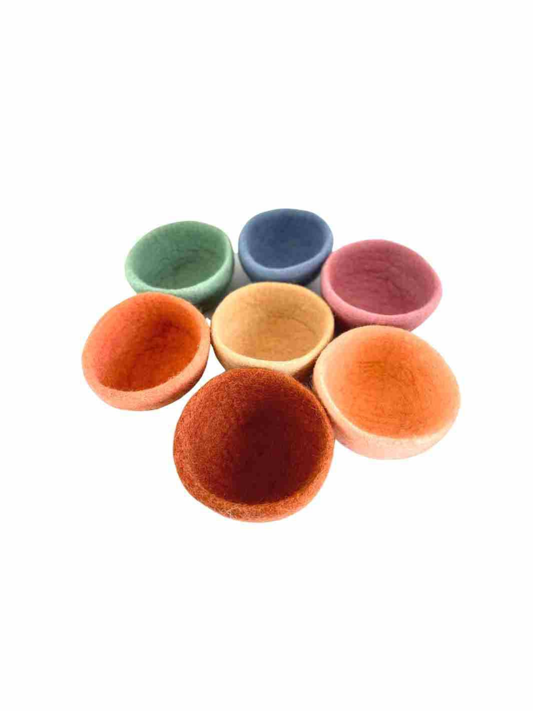 Educational Kid Toys | Felt Stacking Bowls | Felt Bowls | Boho Chic | Earth Colours | Rainbow | Eco Gift | Eco Storage | Eco Dog & Cat 