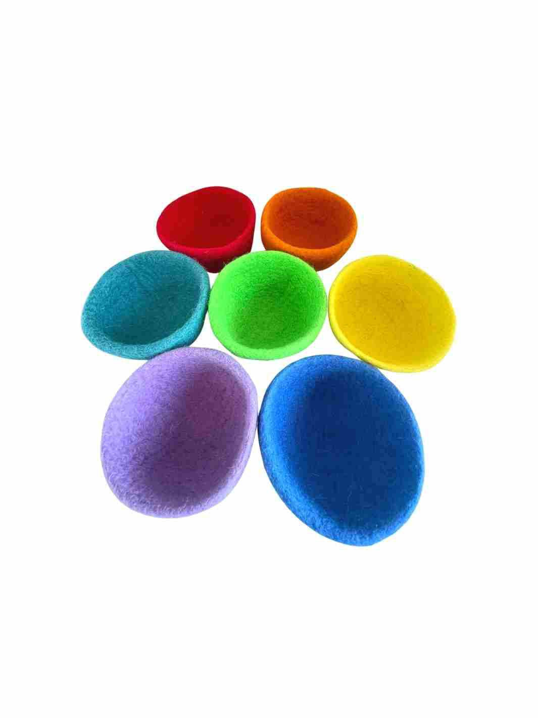 Educational Kid Toys | Felt Stacking Bowls | Felt Bowls | Boho Chic | Earth Colours | Rainbow | Eco Gift | Eco Storage | Eco Dog & Cat 