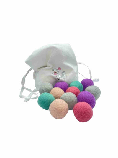 Educational Kid Toys | Felt Balls | Felt Sensory Balls - 4 cm x 30 (Pastel) | Eco Dog & Cat