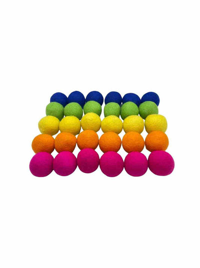 Educational Kid Toys | Felt Balls | Felt Sensory Balls - 4 cm x 30 (Pop) | Eco Dog & Cat