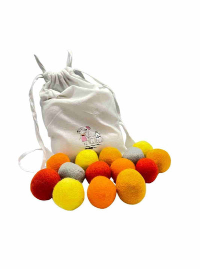 Educational Kid Toys | Felt Balls | Felt Sensory Balls - 4 cm x 30 (Pastel) | Eco Dog & Cat