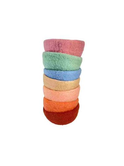 Educational Kid Toys | Felt Stacking Bowls - Set of 7 (Boho) | Felt Bowls | Boho Chic | Earth Colours | Eco Dog & Cat 