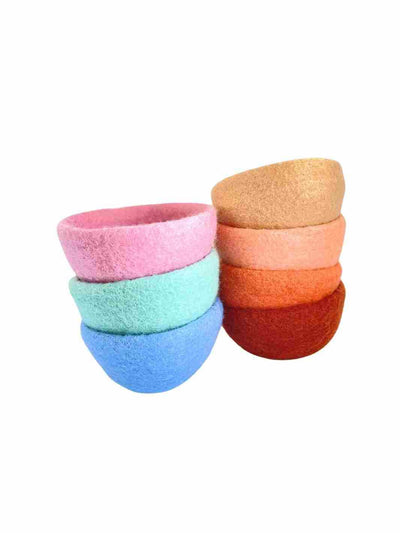 Educational Kid Toys | Felt Stacking Bowls - Set of 7 (Boho) | Felt Bowls | Boho Chic | Earth Colours | Eco Dog & Cat 