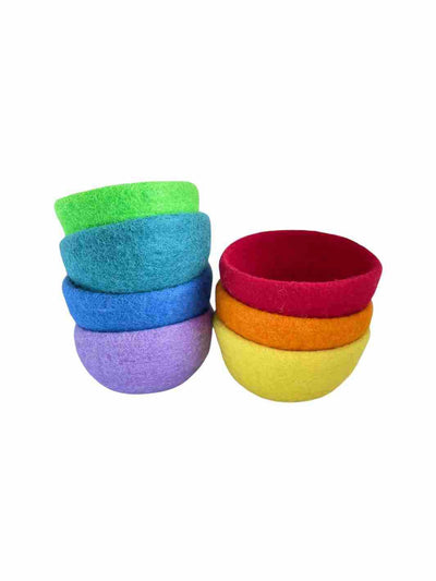 Educational Kid Toys | Felt Stacking Bowls - Set of 7 (Rainbow) | Felt Bowls | Rainbow 🌈 Colours |🌈 | Eco Dog & Cat 