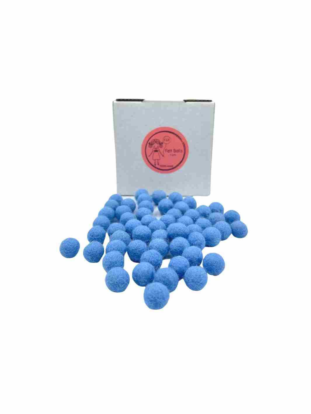 Eco-Friendly Craft Supplies | Wool Felt Balls - 1 cm (Baby Blue) | Eco Dog & Cat 