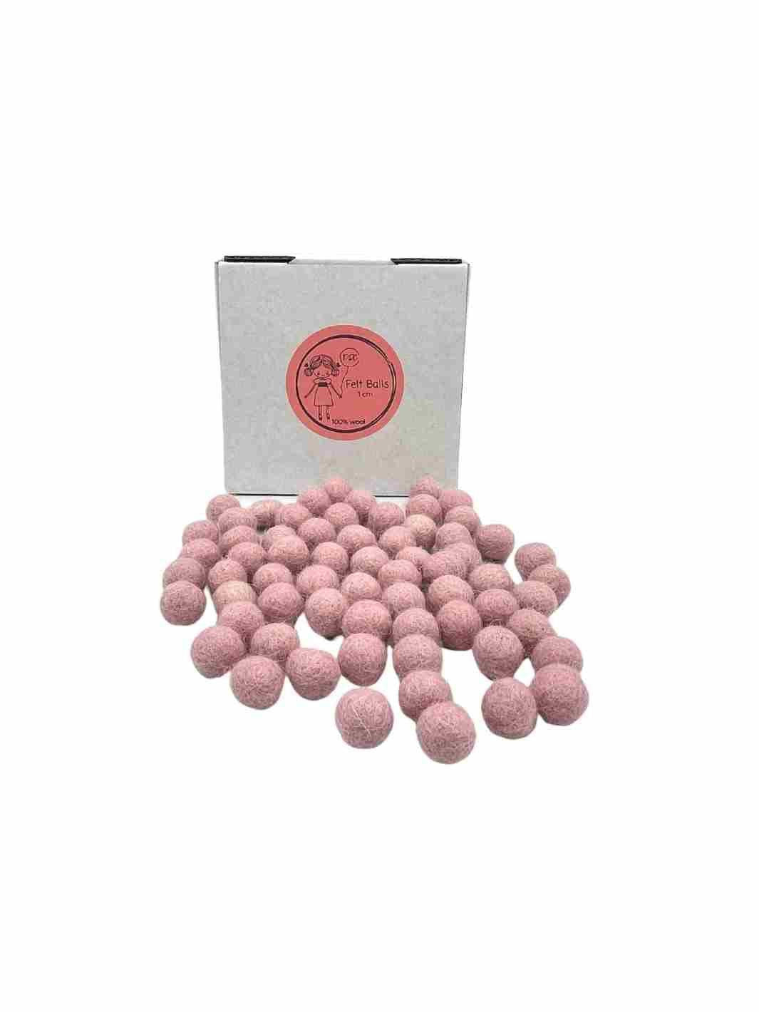 Eco-Friendly Craft Supplies | Wool Felt Balls - 1 cm (Baby Pink) | Eco Dog & Cat 