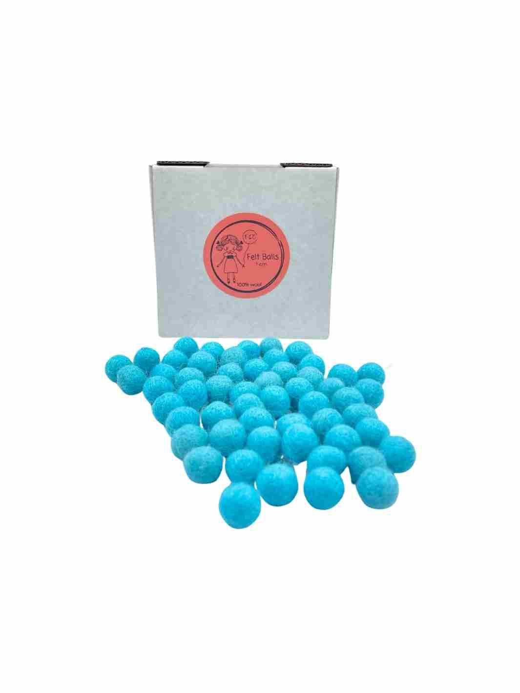Eco-Friendly Craft Supplies | Wool Felt Balls - 1 cm (Blue) | Eco Dog & Cat 