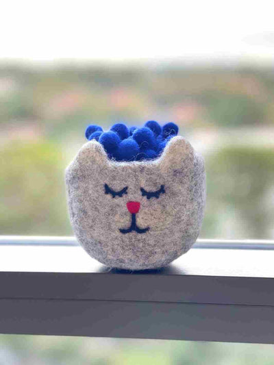 Eco-Friendly Craft Supplies | Wool Felt Balls - 1 cm (Cobalt Blue) | Eco Dog & Cat 
