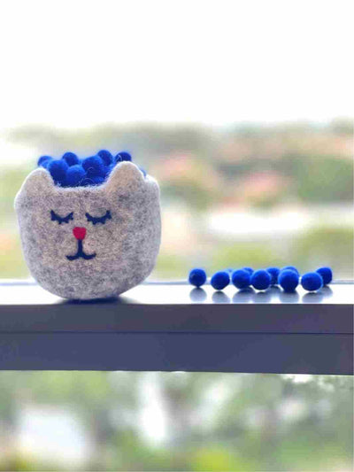 Eco-Friendly Craft Supplies | Wool Felt Balls - 1 cm (Cobalt Blue) | Eco Dog & Cat 
