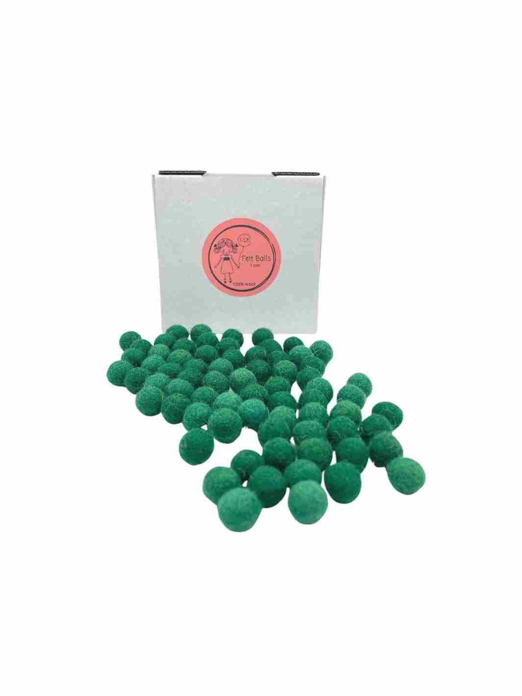 Eco-Friendly Craft Supplies | Wool Felt Balls - 1 cm (Green) | Eco Dog & Cat 