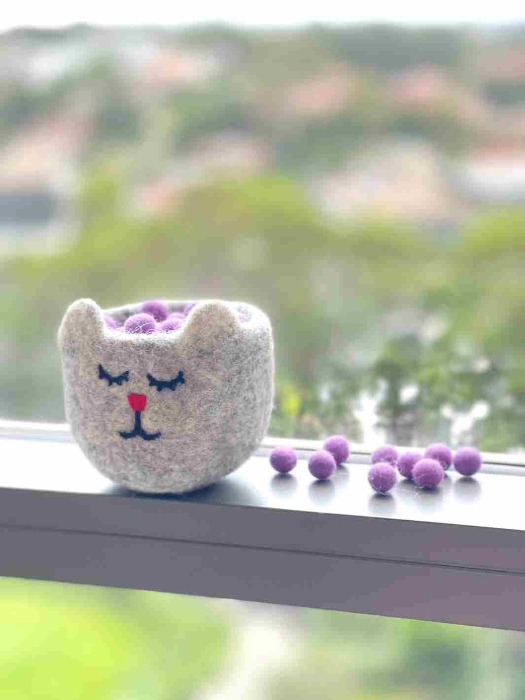 Eco-Friendly Craft Supplies | Wool Felt Balls - 1 cm (Lilac) | Eco Dog & Cat 