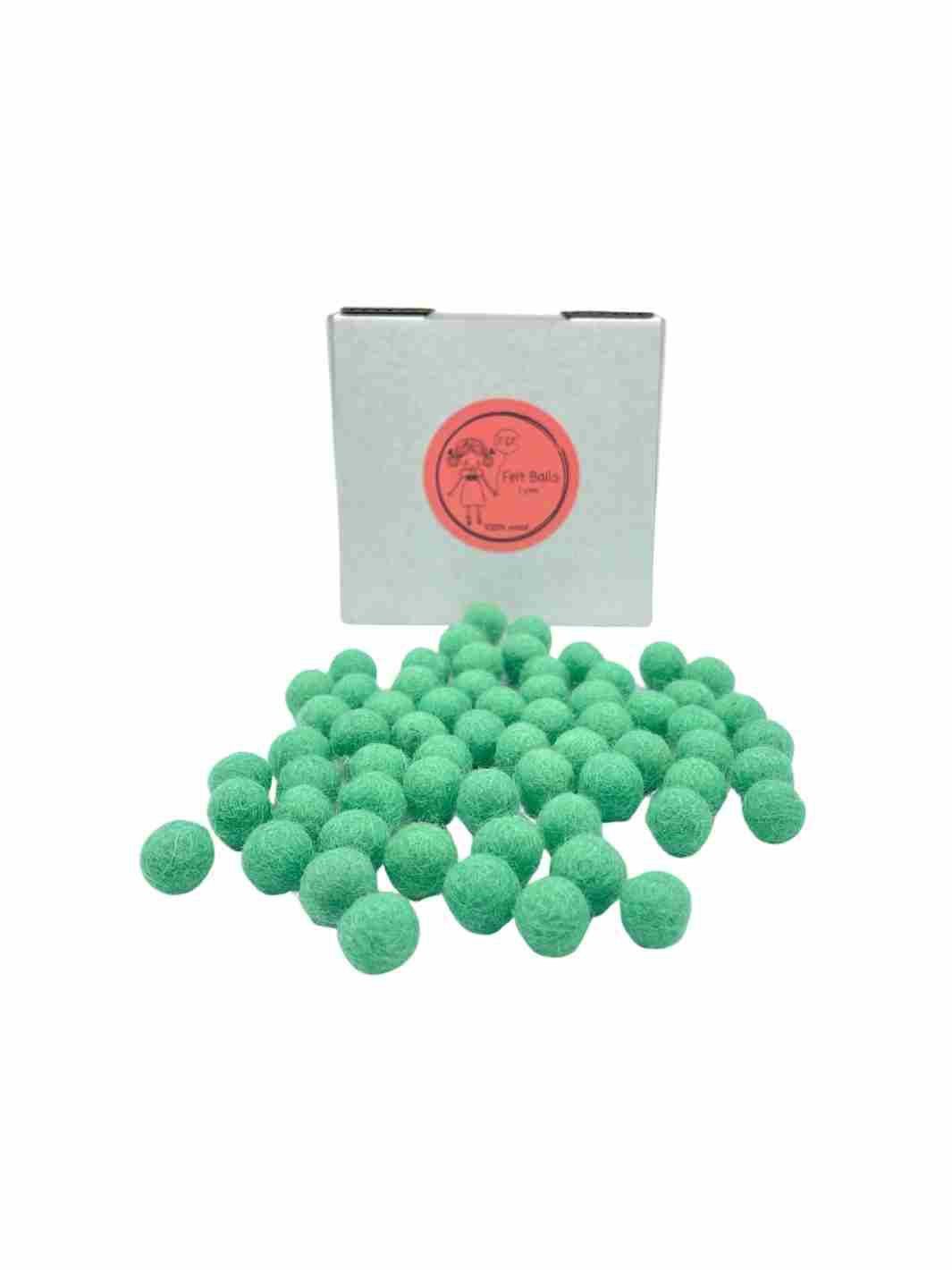 Eco-Friendly Craft Supplies | Wool Felt Balls - 1 cm (Mint) | Eco Dog & Cat 