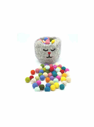 Eco-Friendly Craft Supplies | Wool Felt Balls - 1 cm (Multi-Coloured) | Eco Dog & Cat 