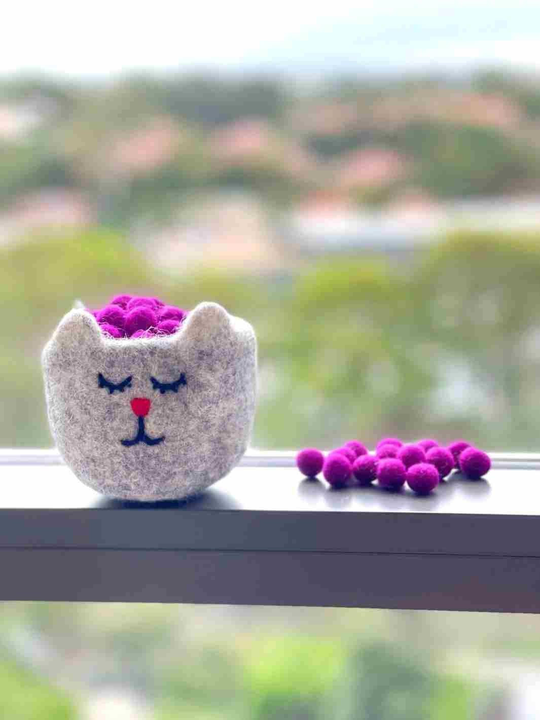 Eco-Friendly Craft Supplies | Wool Felt Balls - 1 cm (Purple) | Eco Dog & Cat 