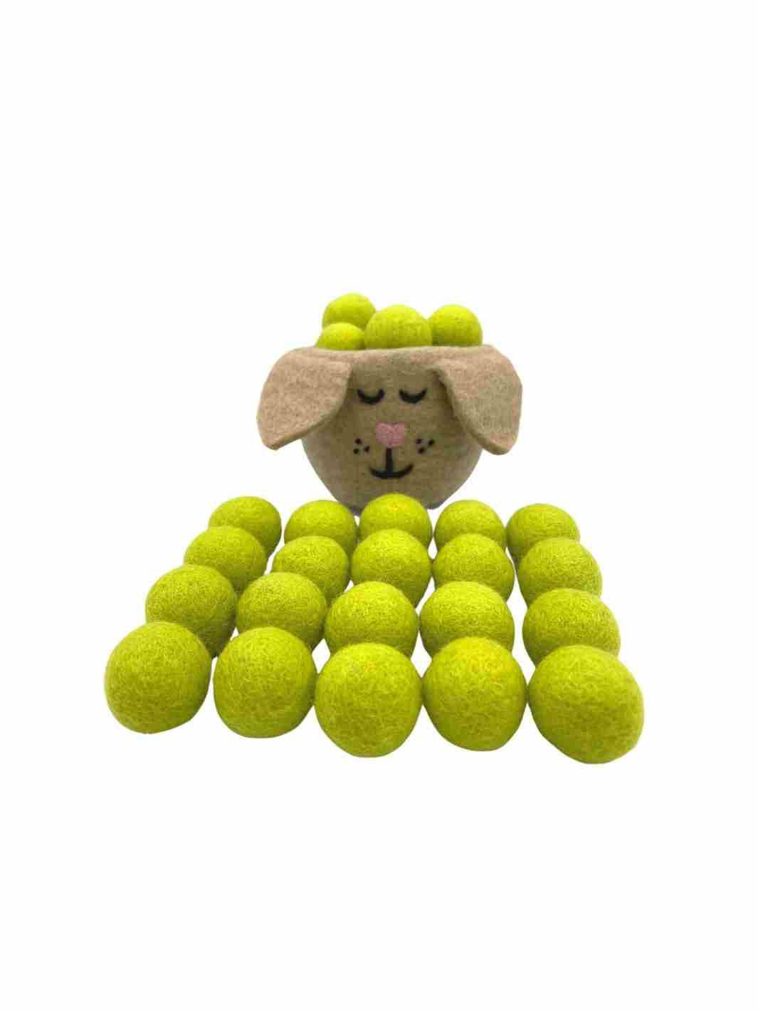 Wool Felt Balls 2.5 cm (Apple Green) Eco Dog & Cat