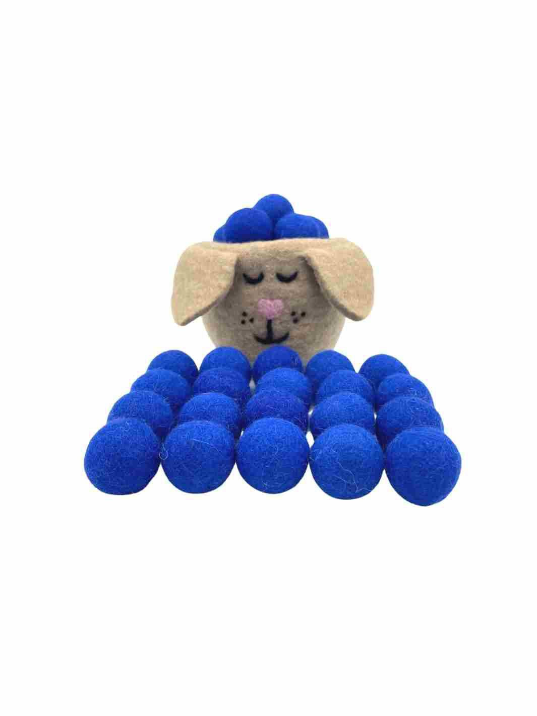 Eco-Friendly Craft Supplies | Wool Felt Balls - 2.5 cm (Cobalt Blue) | Eco Dog & Cat 