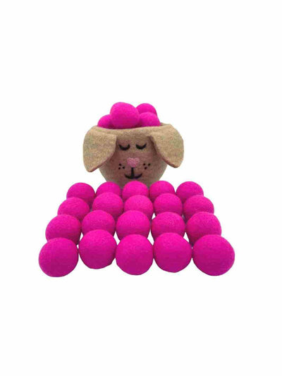 Eco-Friendly Craft Supplies | Wool Felt Balls - 2.5 cm (Fusion Pink) | Eco Dog & Cat 