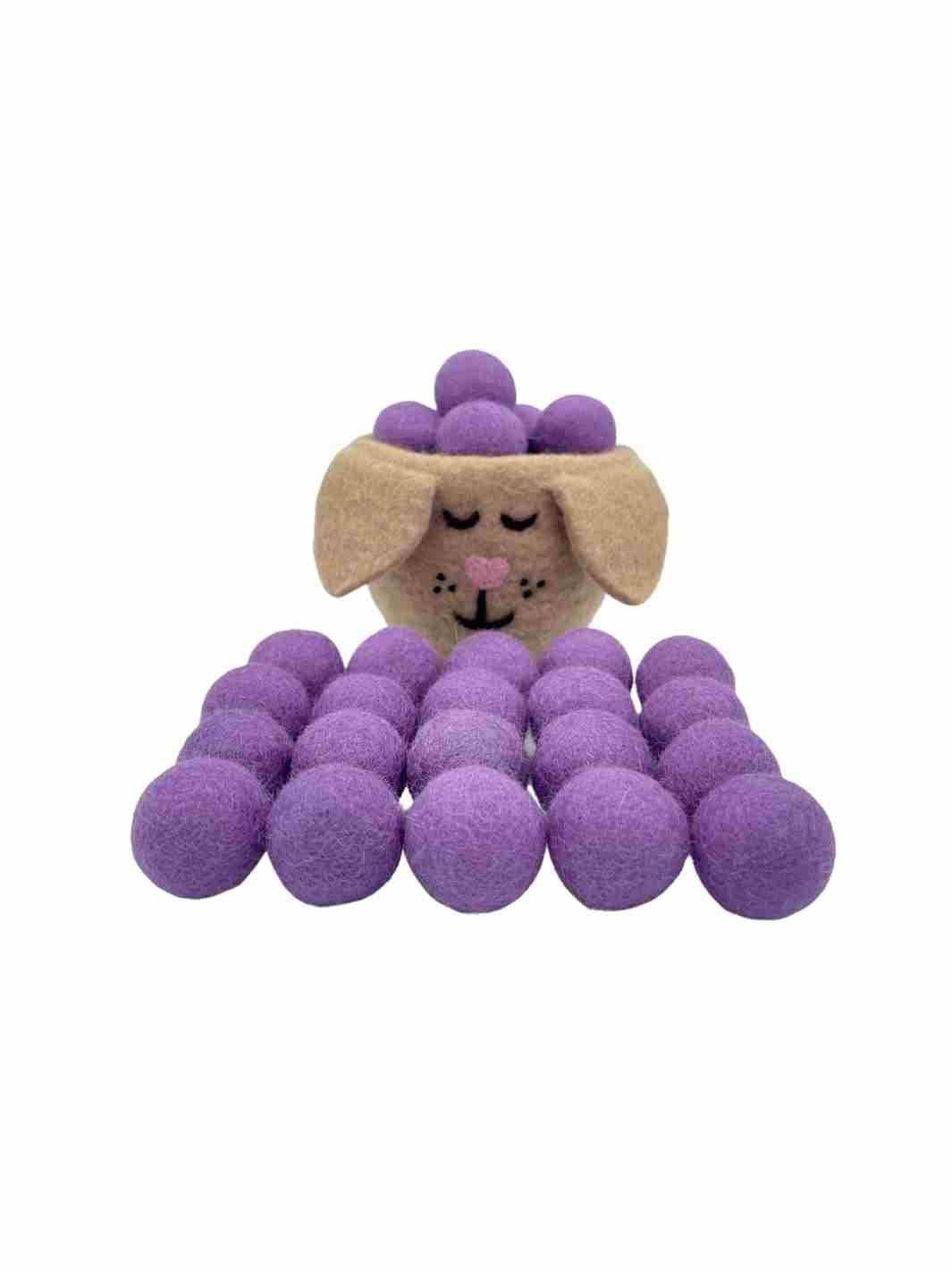 Eco-Friendly Craft Supplies | Wool Felt Balls - 2.5 cm (Lilac) | Eco Dog & Cat 
