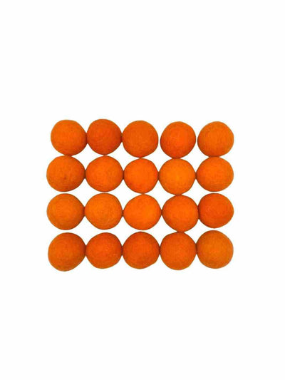 Eco-Friendly Craft Supplies | Wool Felt Balls - 2.5 cm (Orange) | Eco Dog & Cat 