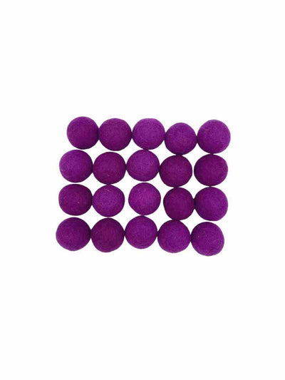 Eco-Friendly Craft Supplies | Wool Felt Balls - 2.5 cm (Purple) | Eco Dog & Cat 